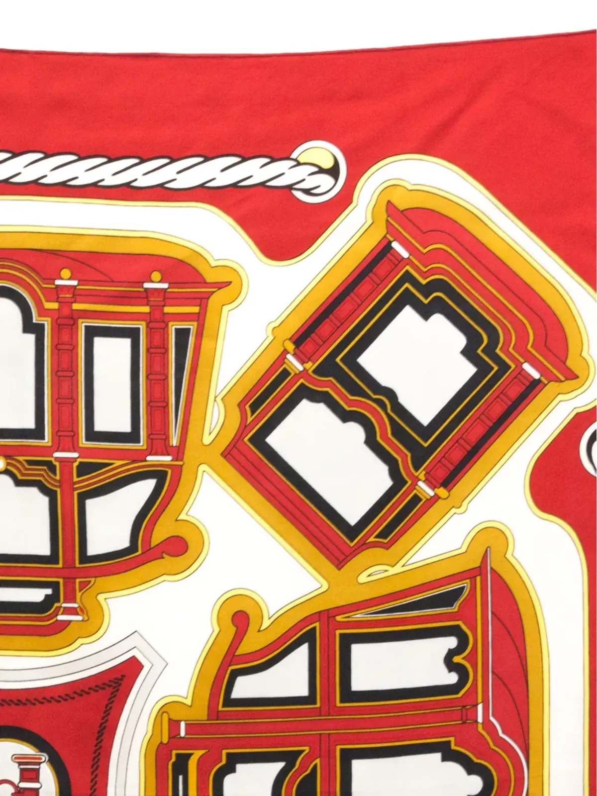 Hermès ビンテージ 1980年代 Les Berlines シルクスカーフ - レッド - 画像2