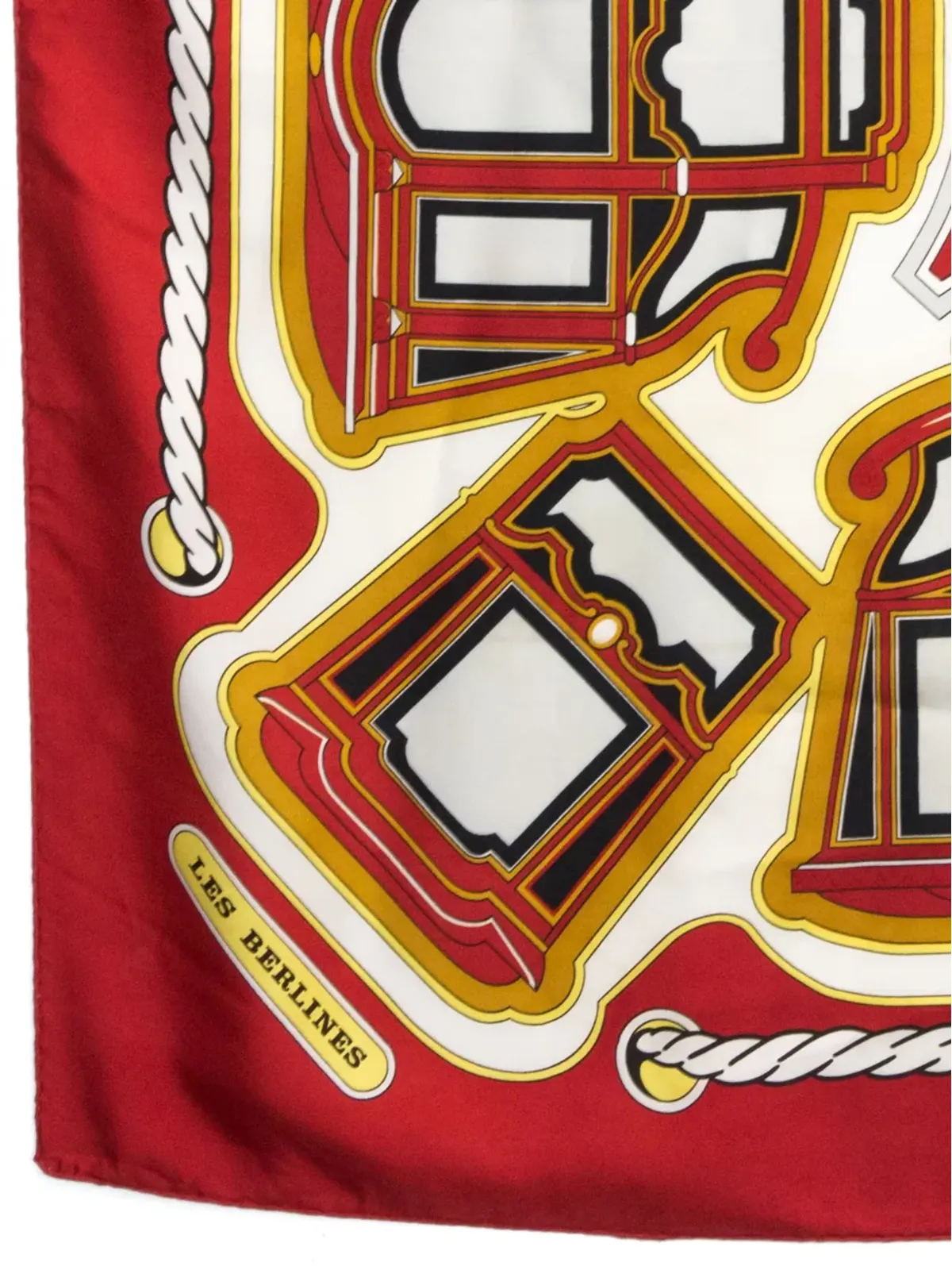 Hermès ビンテージ 1980年代 Les Berlines シルクスカーフ - レッド - 画像3