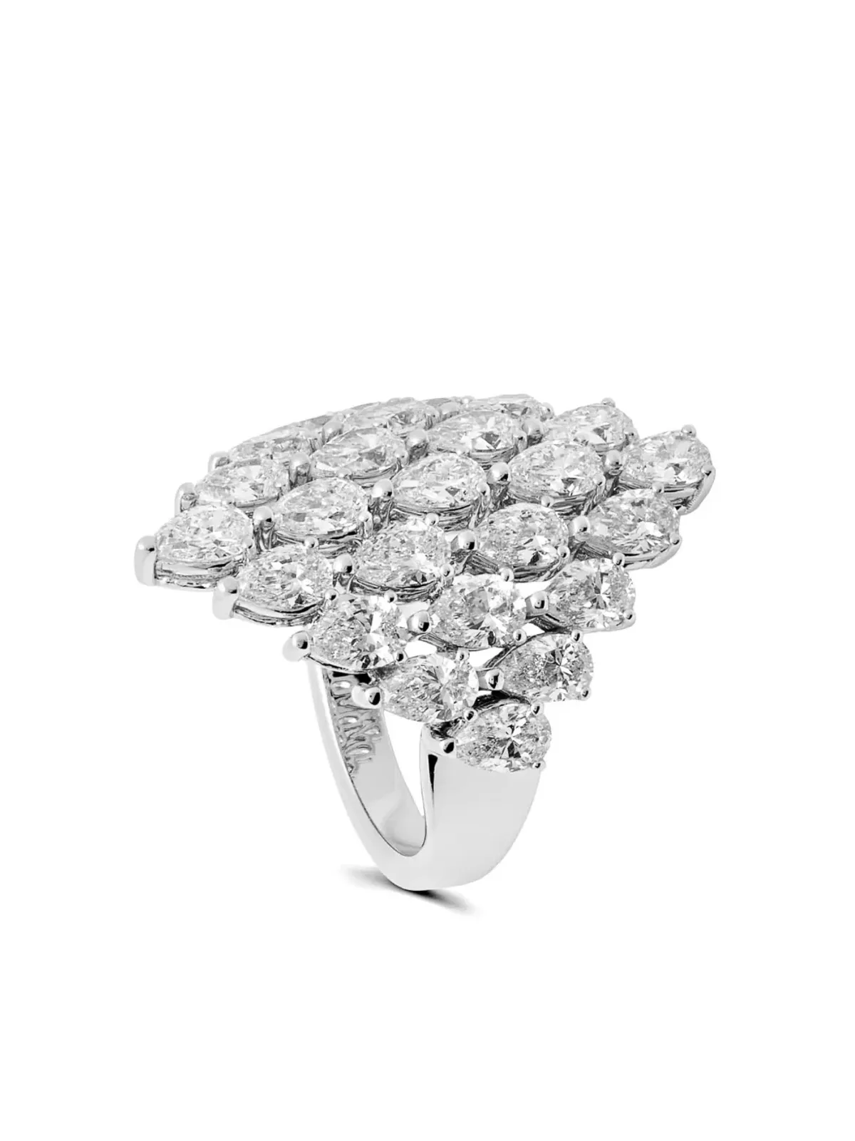 Jewels Aficionado 18ktホワイトゴールド シールド ダイヤモンド リング - 画像2