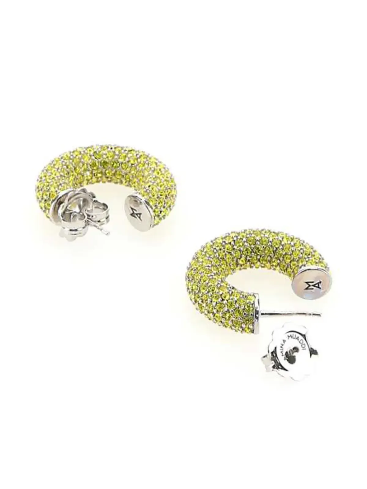 Amina Muaddi mini Cameron earrings - Yellow - 画像3