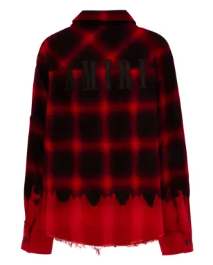 AMIRI KIDS ダメージ加工 プラッドチェック コットンシャツ - レッド - サムネイル2