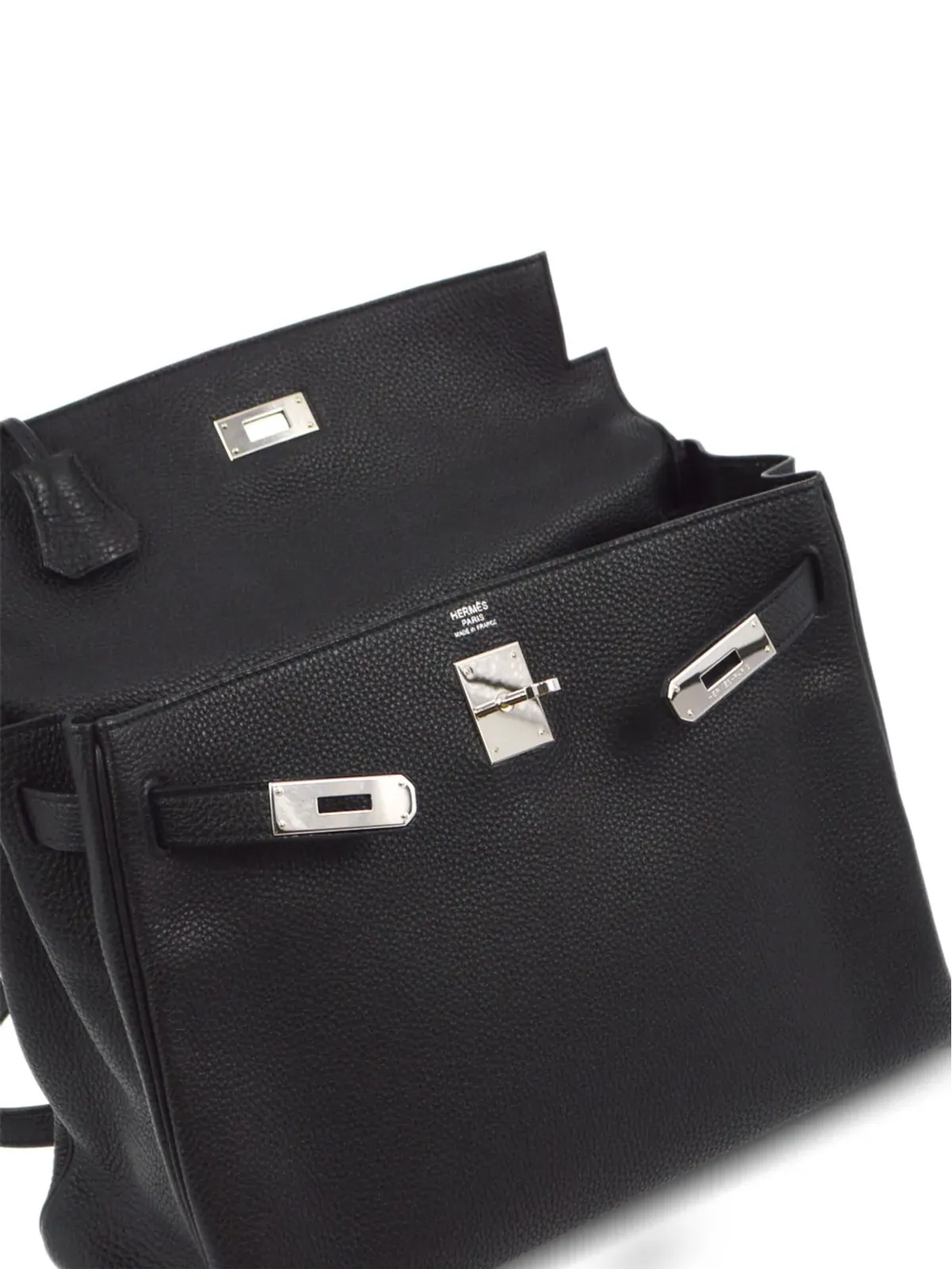 Hermès ビンテージ Kelly Retourne 32 2ウェイ ハンドバッグ - ブラック - 画像4
