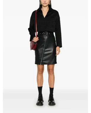 Karl Lagerfeld フェイクレザー バイカースカート ブラック - サムネイル2