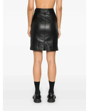 Karl Lagerfeld フェイクレザー バイカースカート ブラック - サムネイル4
