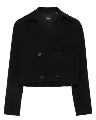 Theory クレープクロップドジャケット - Black - サムネイル1