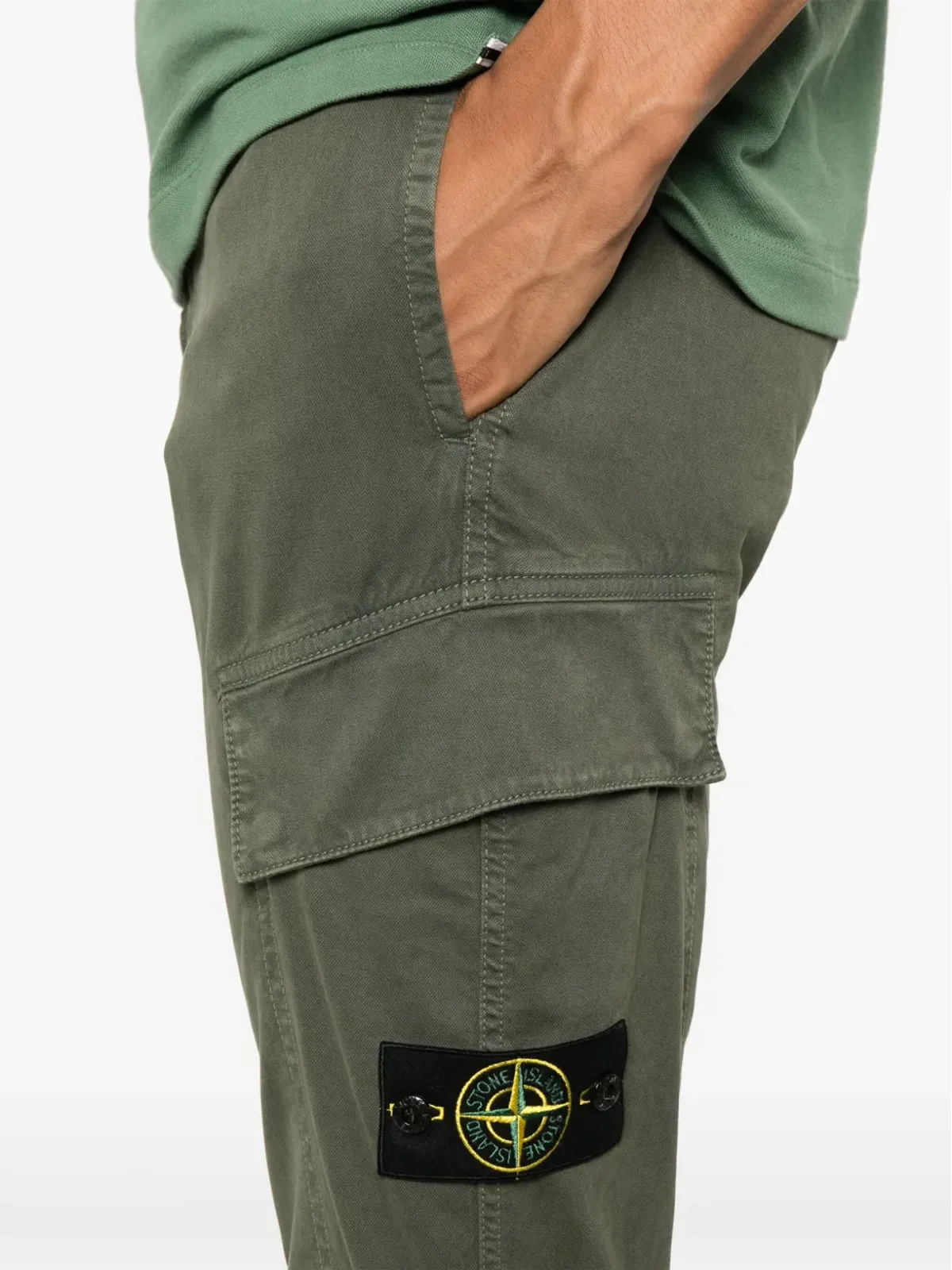 Stone Island オーガニックコットンツイルパンツ - 画像5
