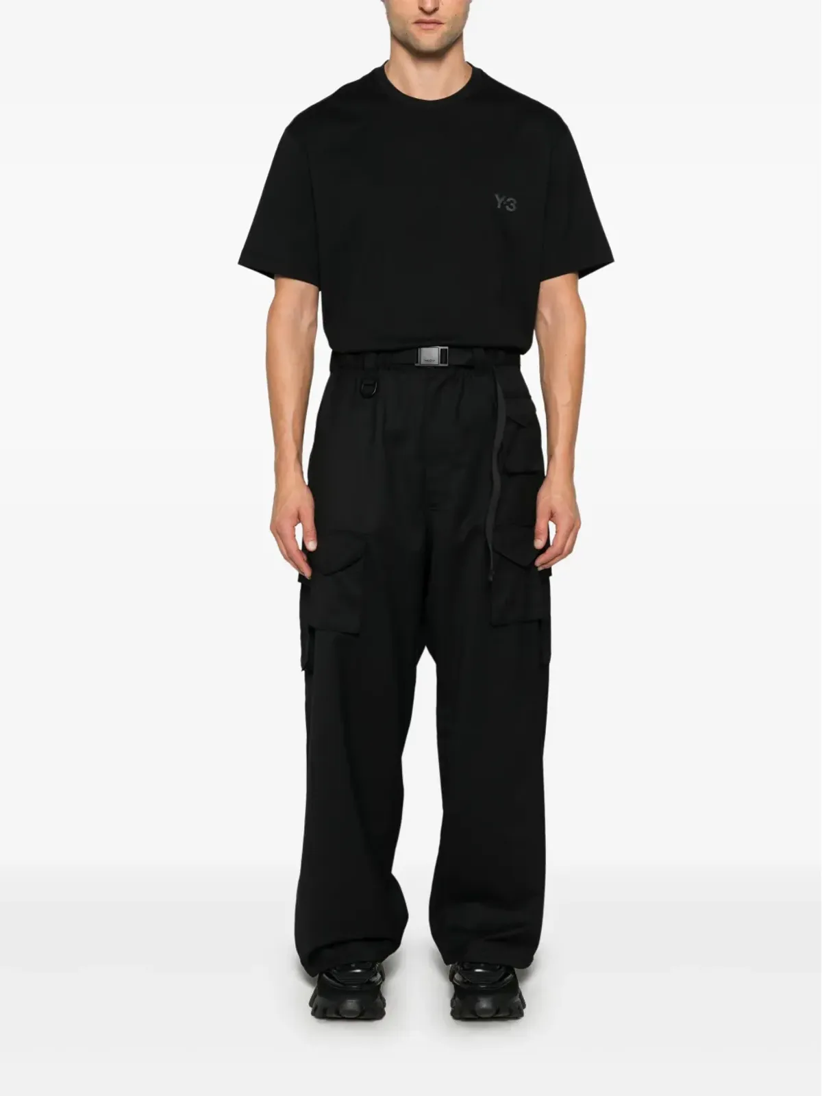 Y-3 ワイドレッグパンツ ブラック - 画像2