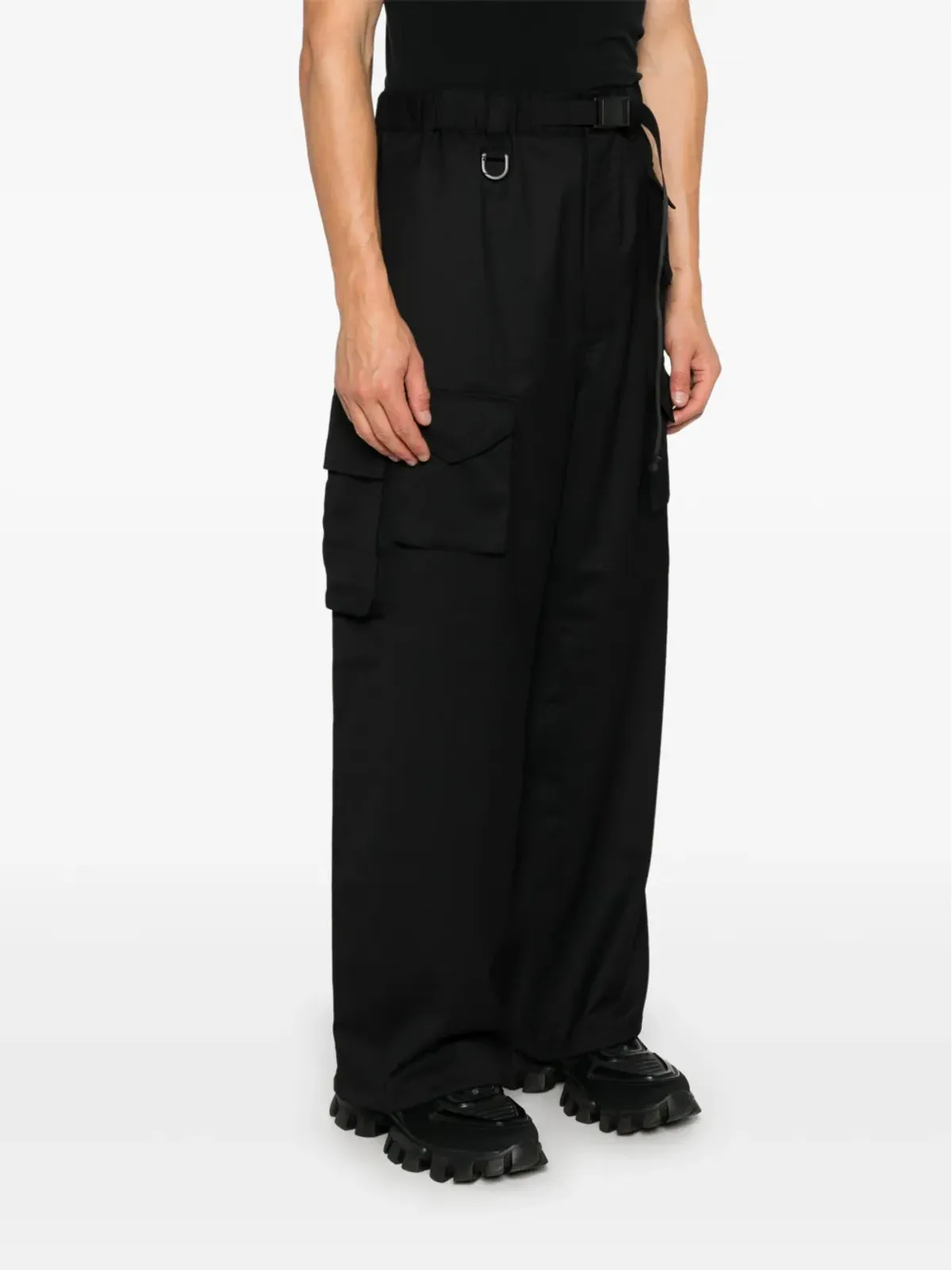 Y-3 ワイドレッグパンツ ブラック - 画像3