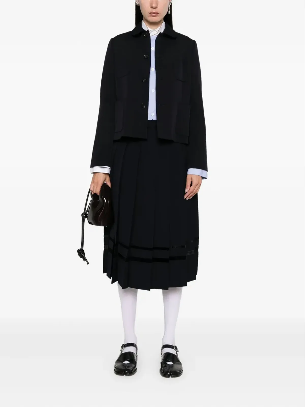 Comme Des Garçons Girl ピーターパンカラー ポケット付きカーディガン - 画像2
