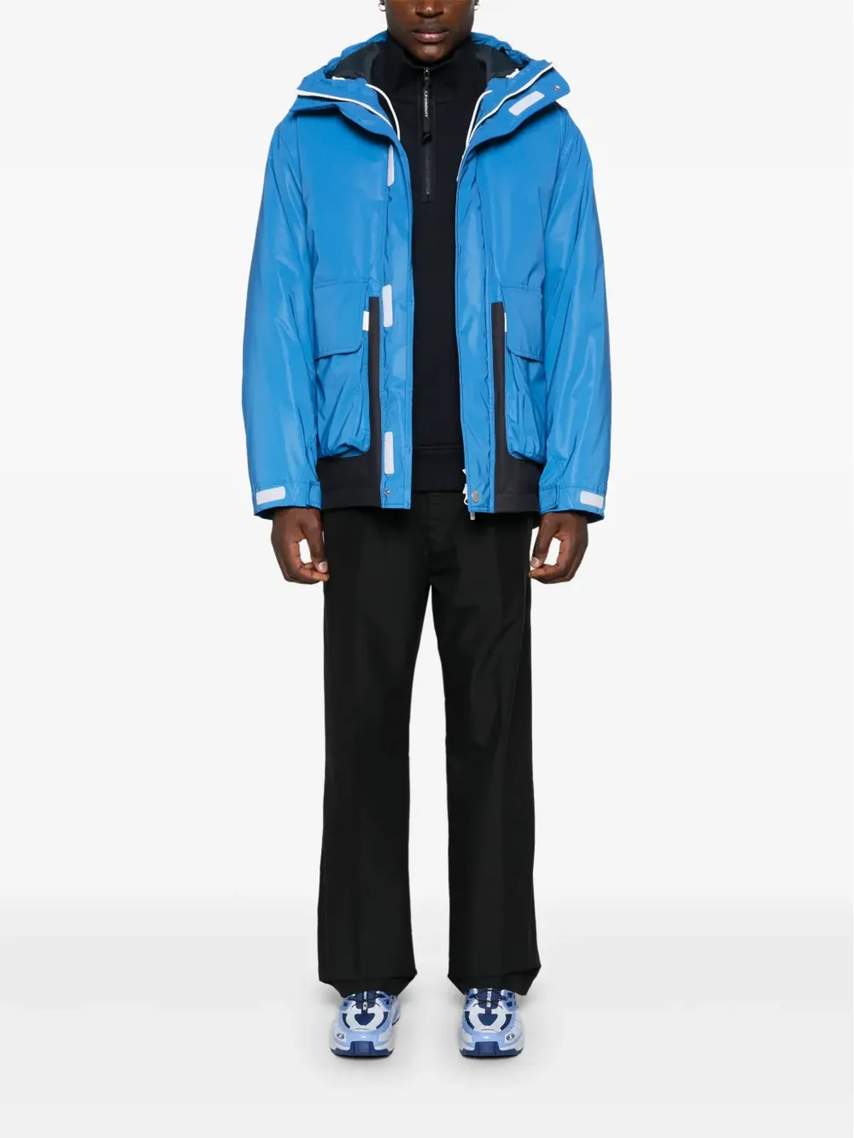 Stone Island ロゴプリント ダウンジャケット ブルー - 画像2