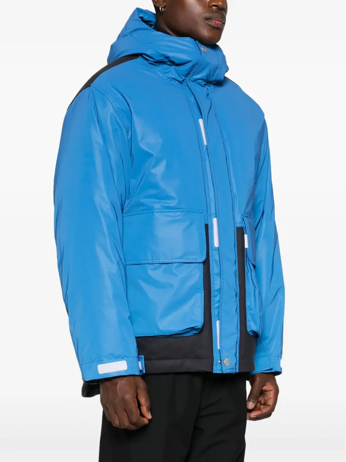 Stone Island ロゴプリント ダウンジャケット ブルー - 画像3