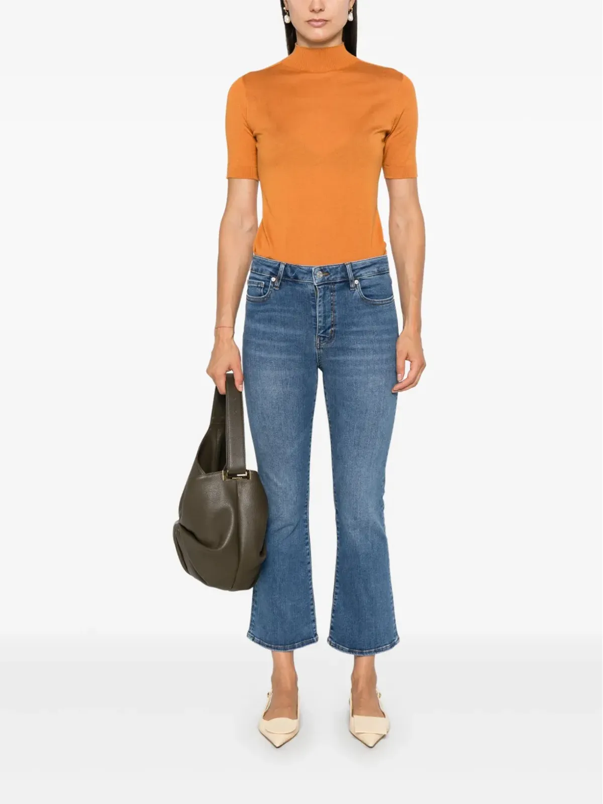 FRAME クロップド ブーツカット ジーンズ - ブルー - 画像2