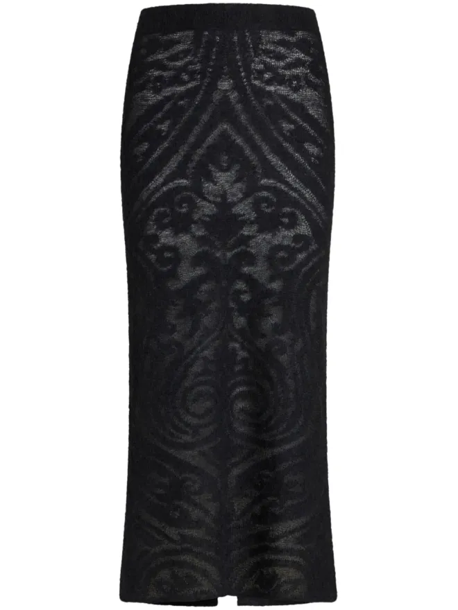 ETRO ETRO ニットジャカード ミディスカート - ブラックの商品画像