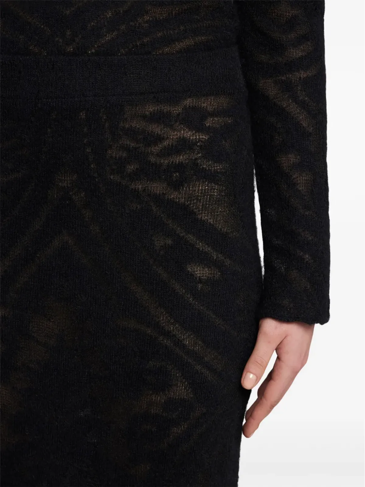 ETRO ニットジャカード ミディスカート - ブラック - 画像4