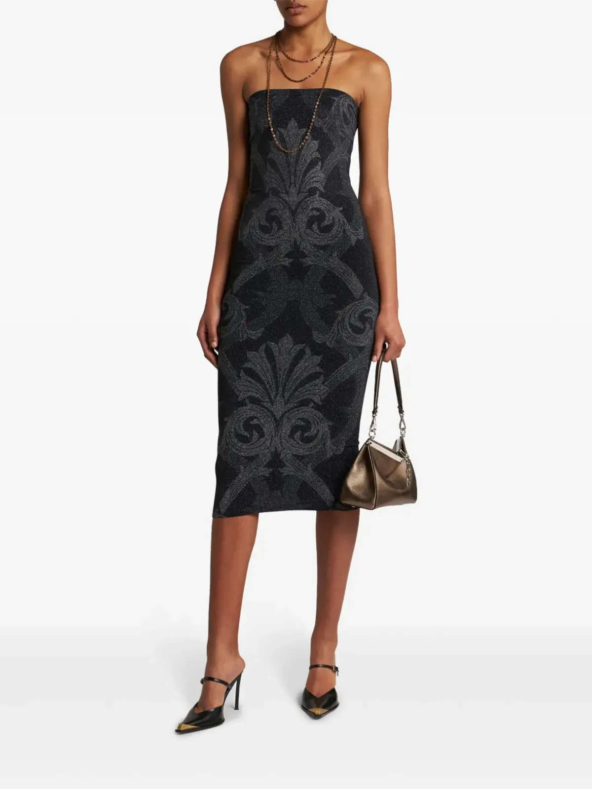 ETRO x Wolford メタリックジャカード ミディドレス - ブラック - 画像2