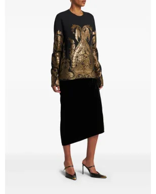 ETRO メタリックプリント ニットセーター - ブラック - サムネイル2