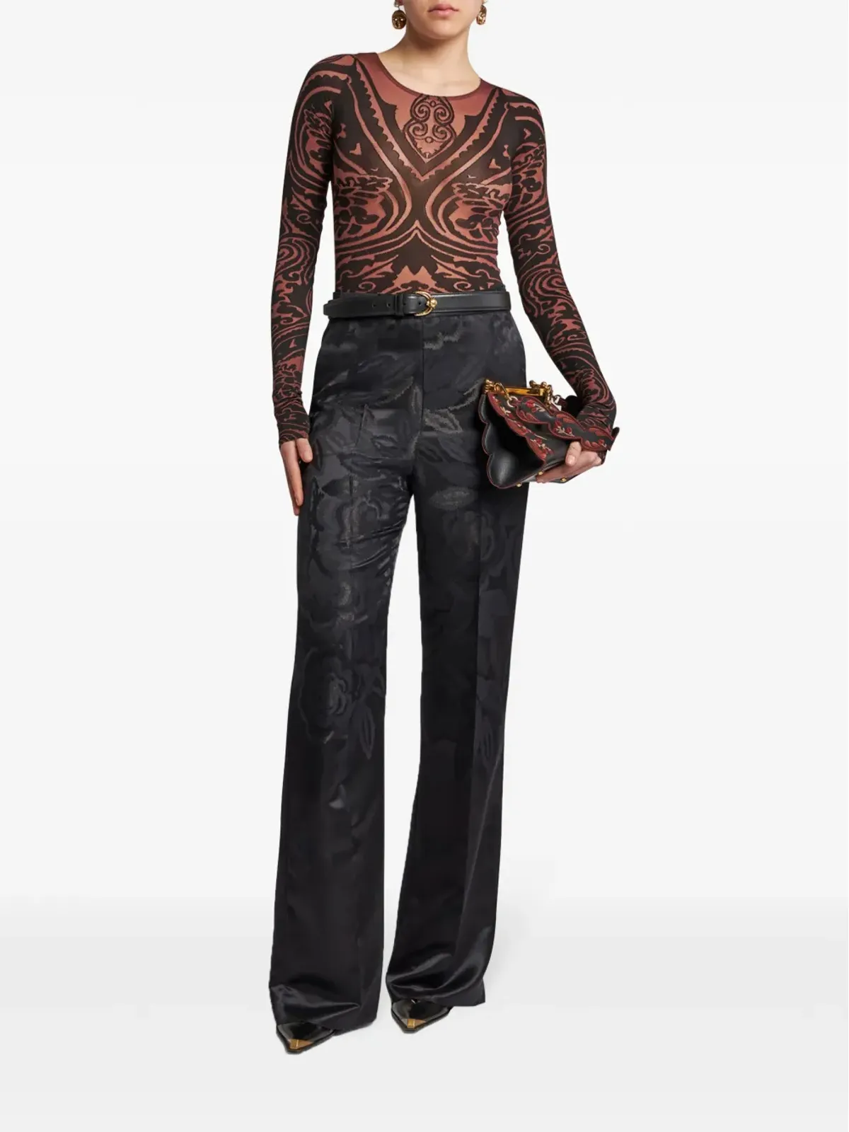 ETRO ペイズリープリント ボディスーツ - ピンク - 画像2