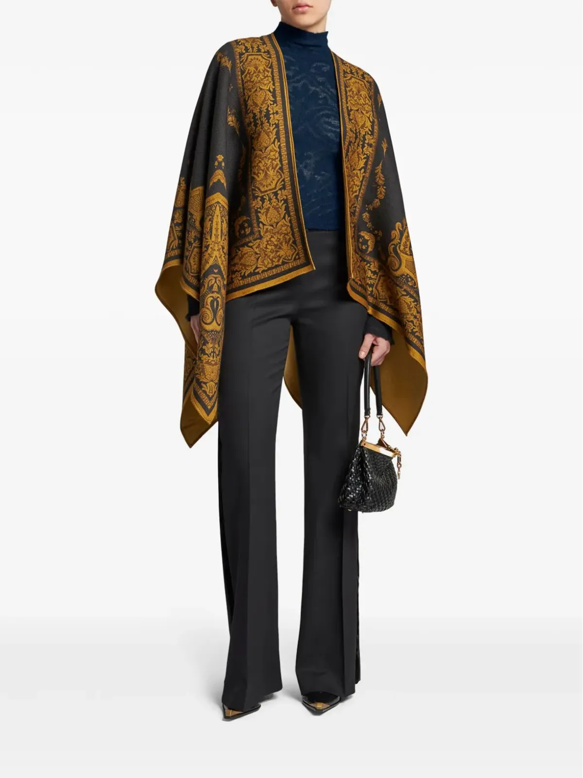 ETRO ロールネック ジャカード セーター - ブルー - 画像2