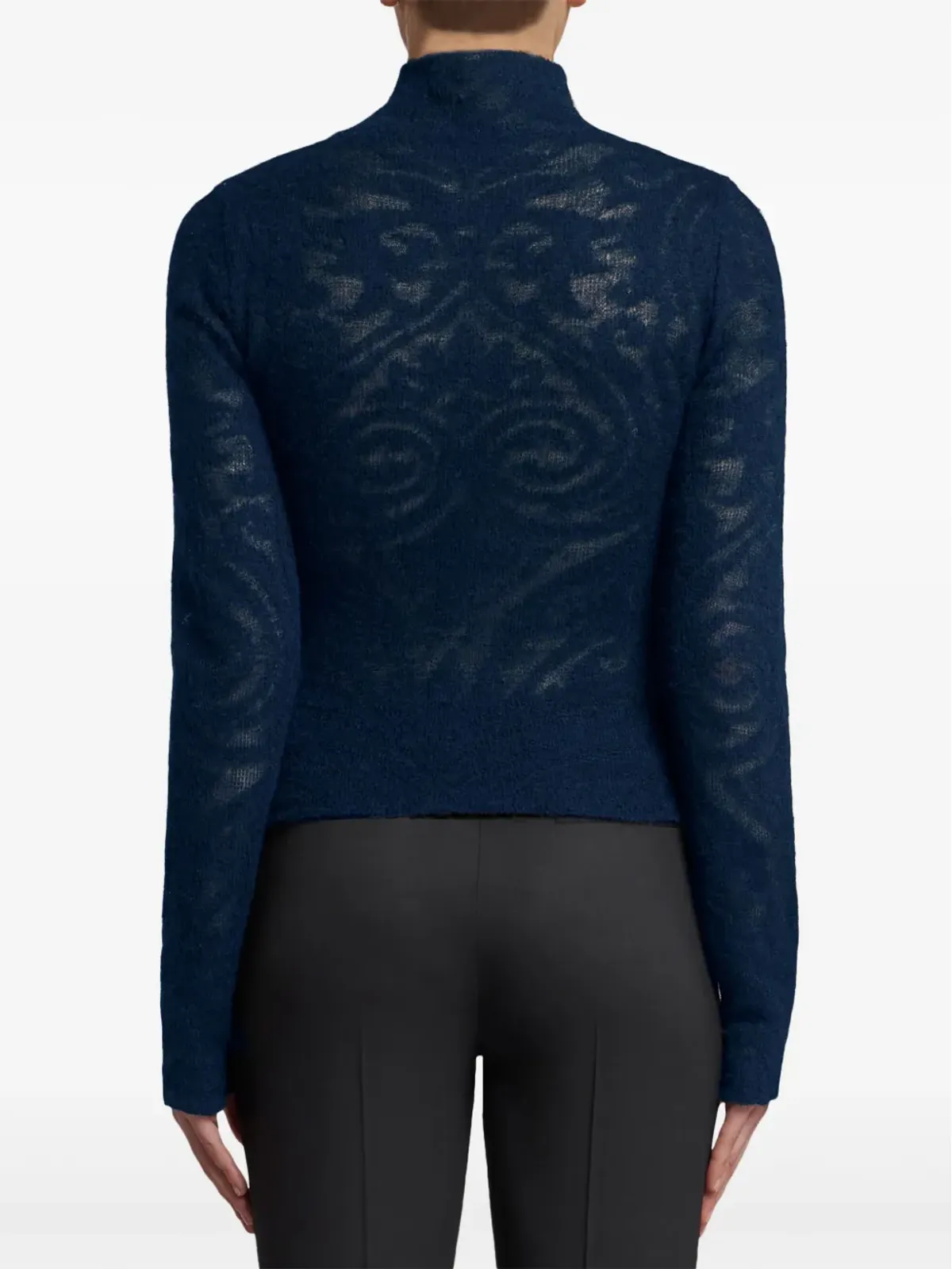 ETRO ロールネック ジャカード セーター - ブルー - 画像4