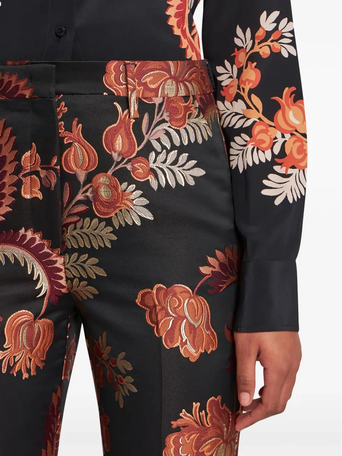 ETRO ジャカード織り テーパードパンツ - ブラック - 画像5