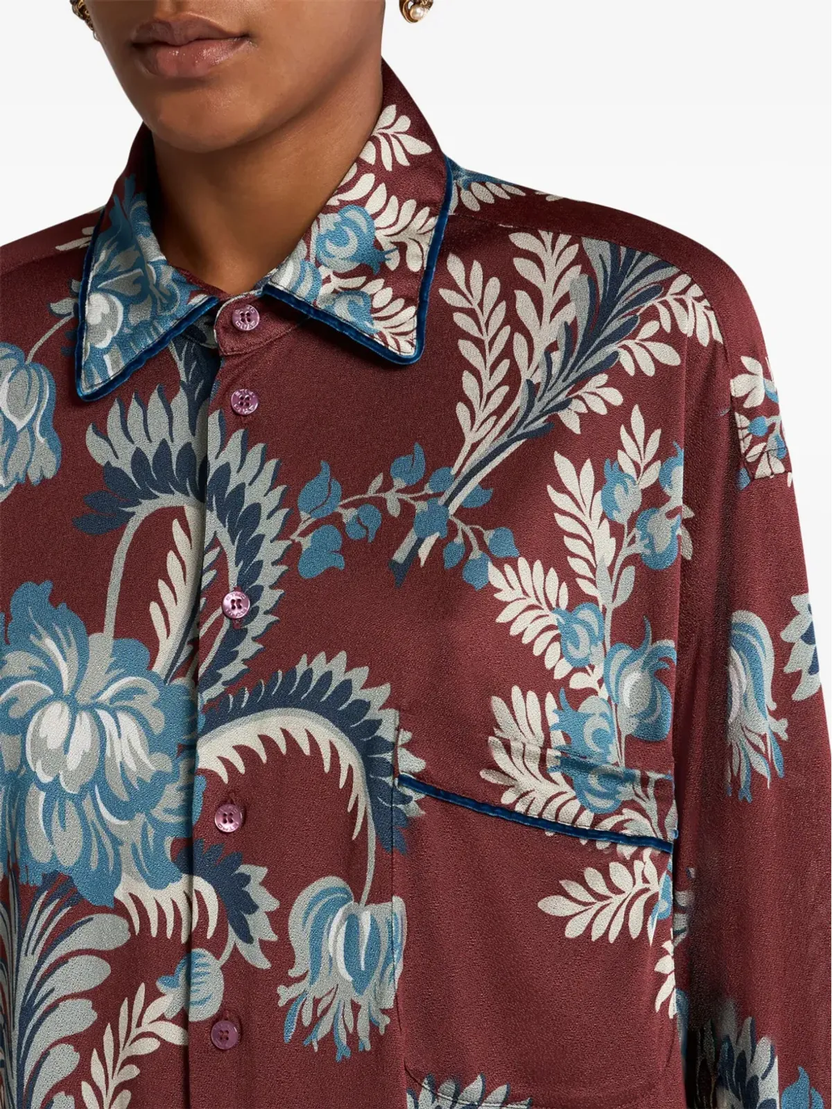 ETRO フローラルプリント シャツ - レッド - 画像5