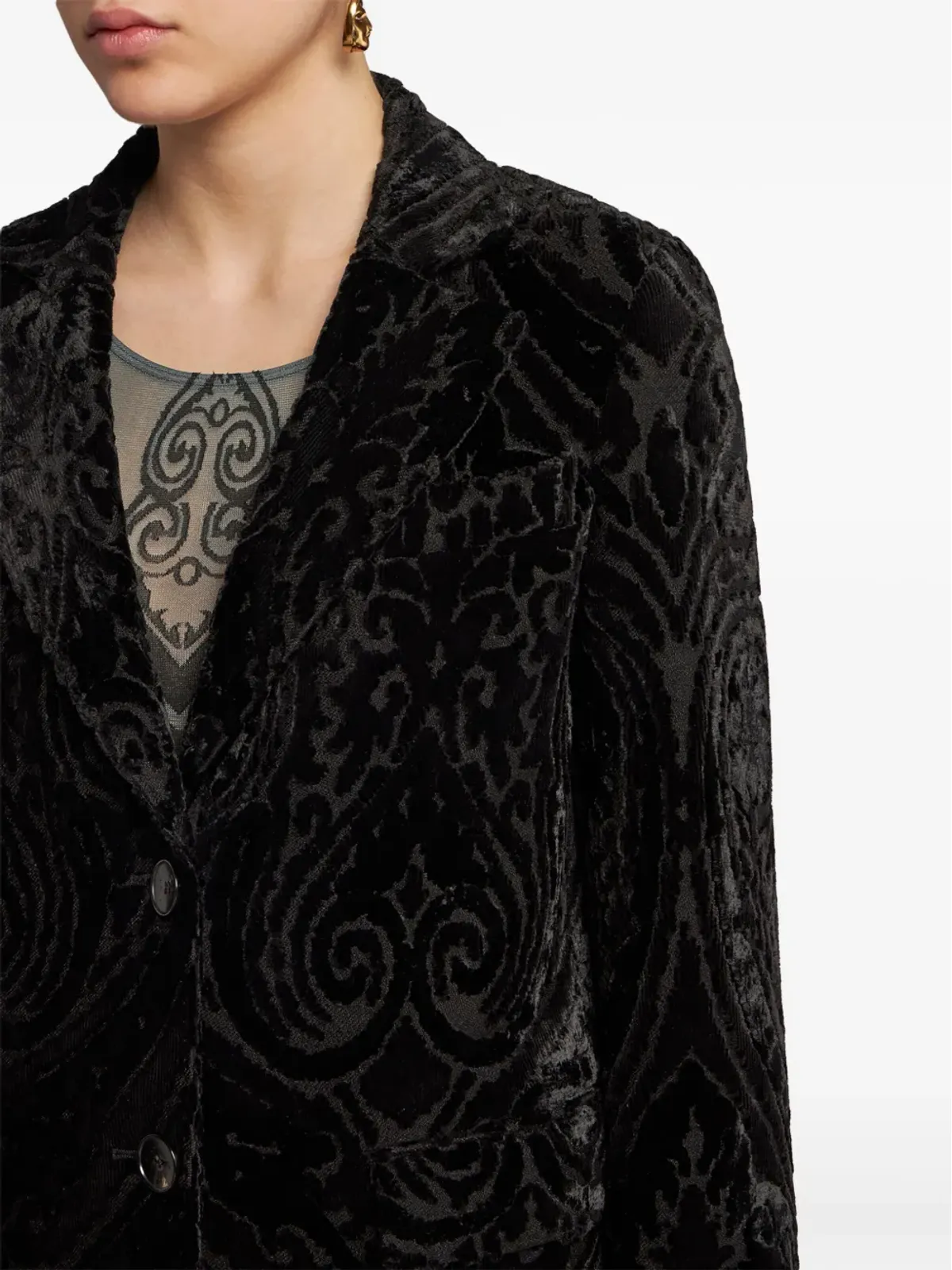 ETRO ベルベットジャカード コート - 画像5