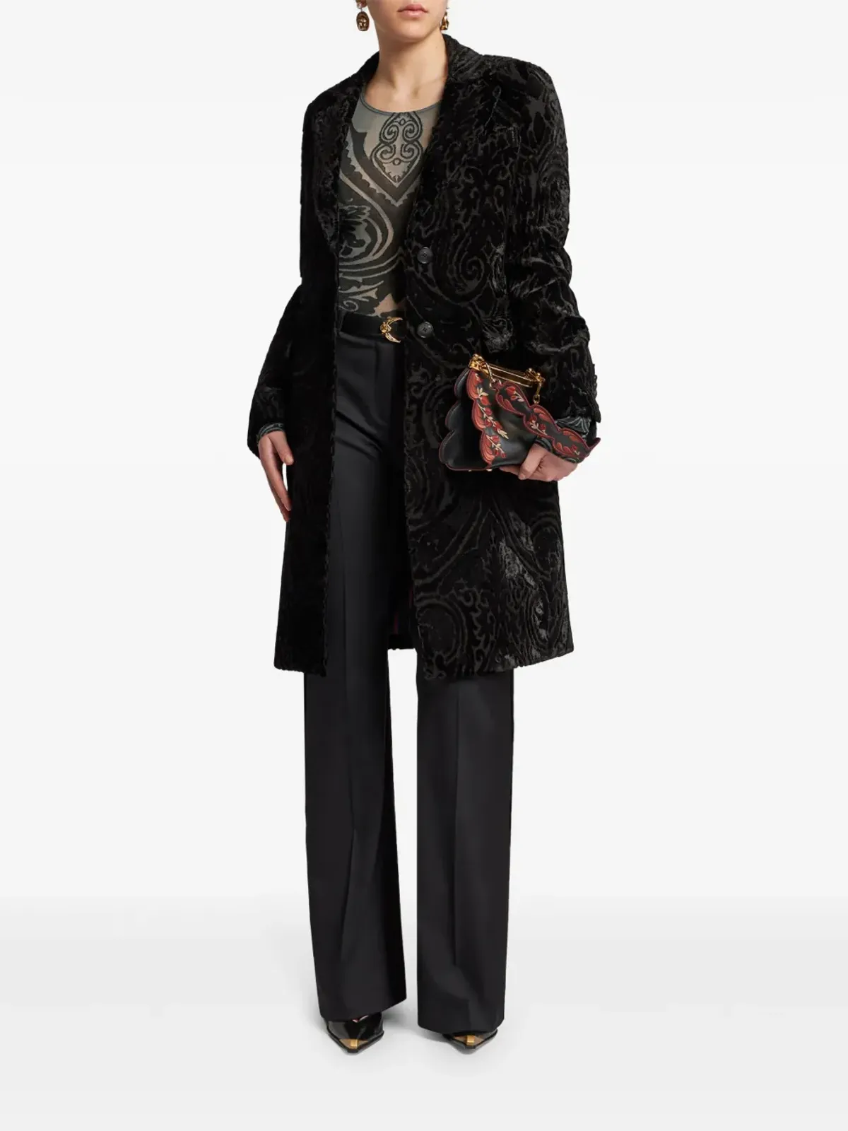 ETRO ベルベットジャカード コート - 画像2