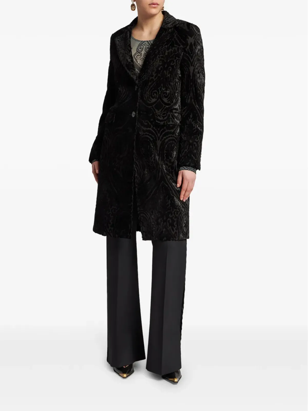ETRO ベルベットジャカード コート - 画像3