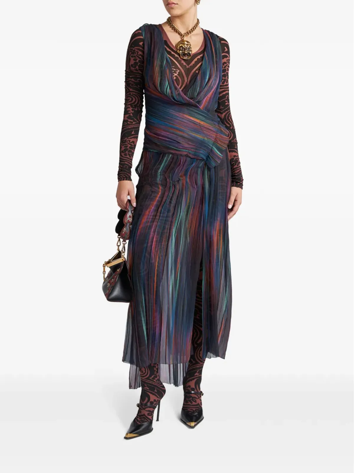 ETRO Paisley Tattoo ボディスーツ - レッド - 画像2