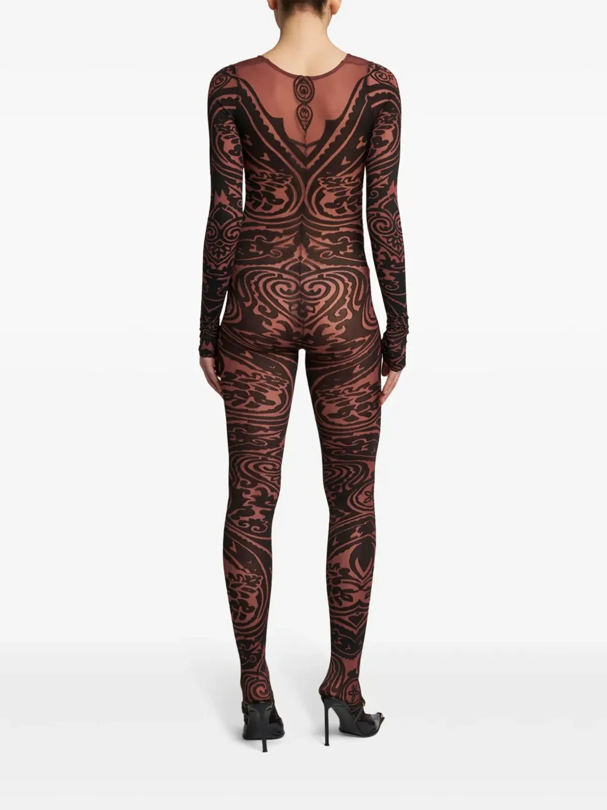 ETRO Paisley Tattoo ボディスーツ - レッド - 画像4
