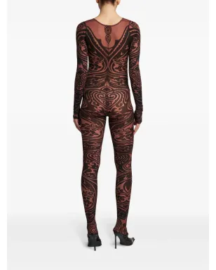ETRO Paisley Tattoo ボディスーツ - レッド - サムネイル4