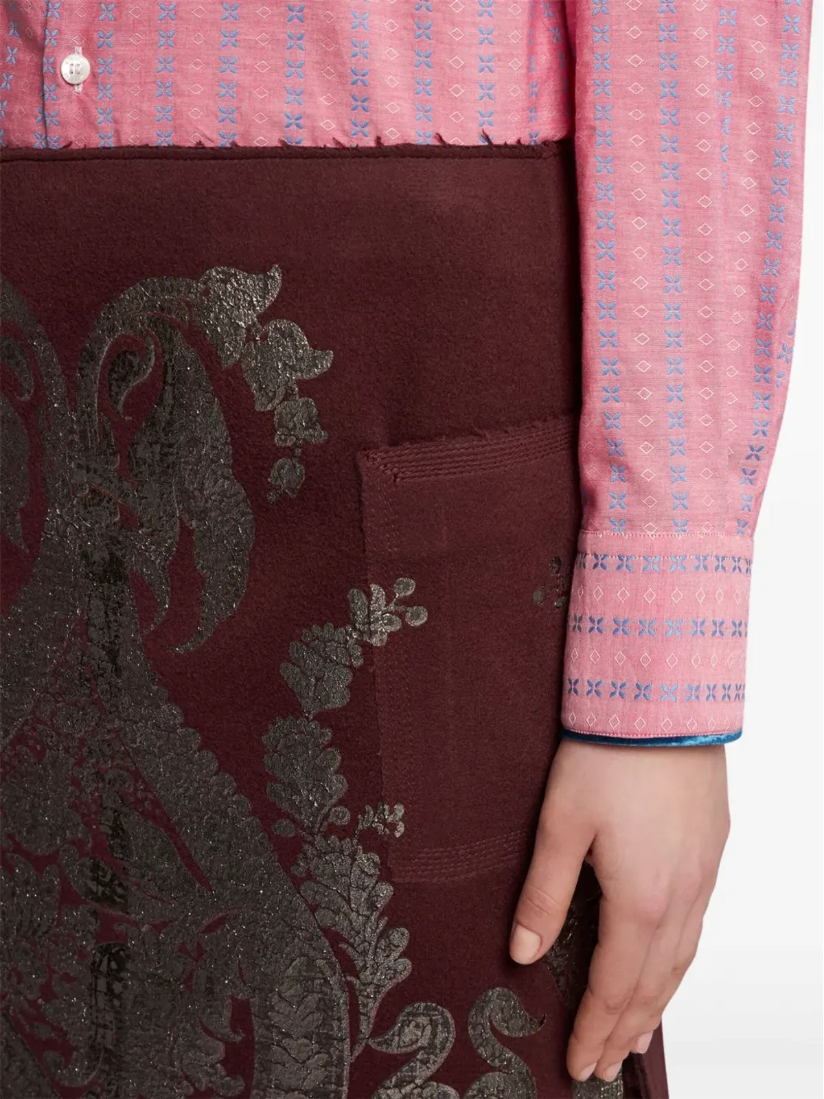ETRO プリント メタリックエフェクト ミニスカート - レッド - 画像5