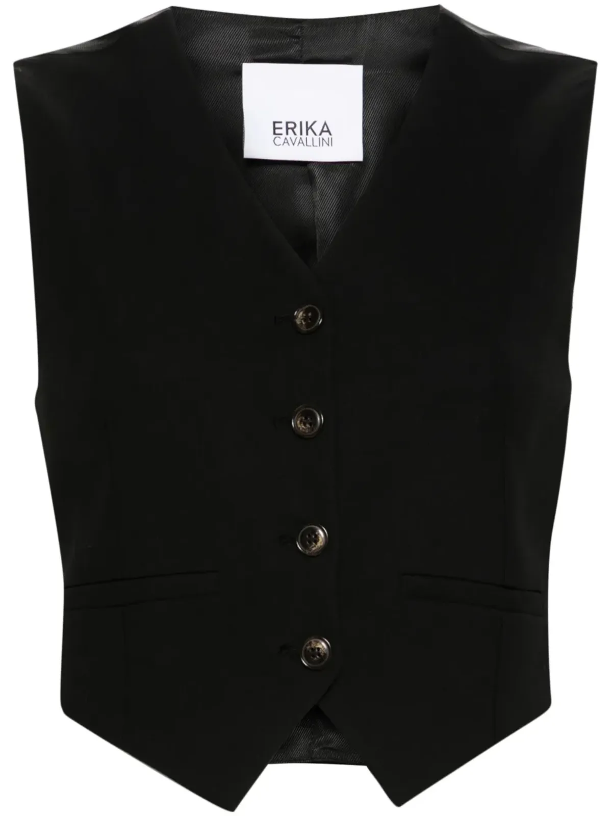 Erika Cavallini シングルブレスト クロップド ウエストコート - 画像1