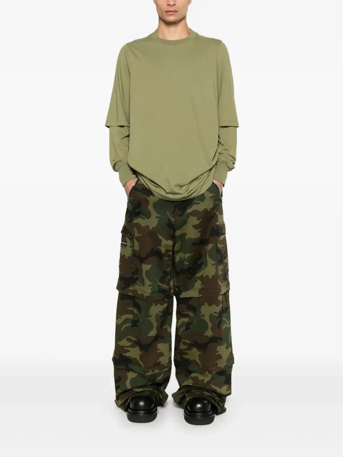 Rick Owens DRKSHDW ハスラー Tシャツ - グリーン - 画像2