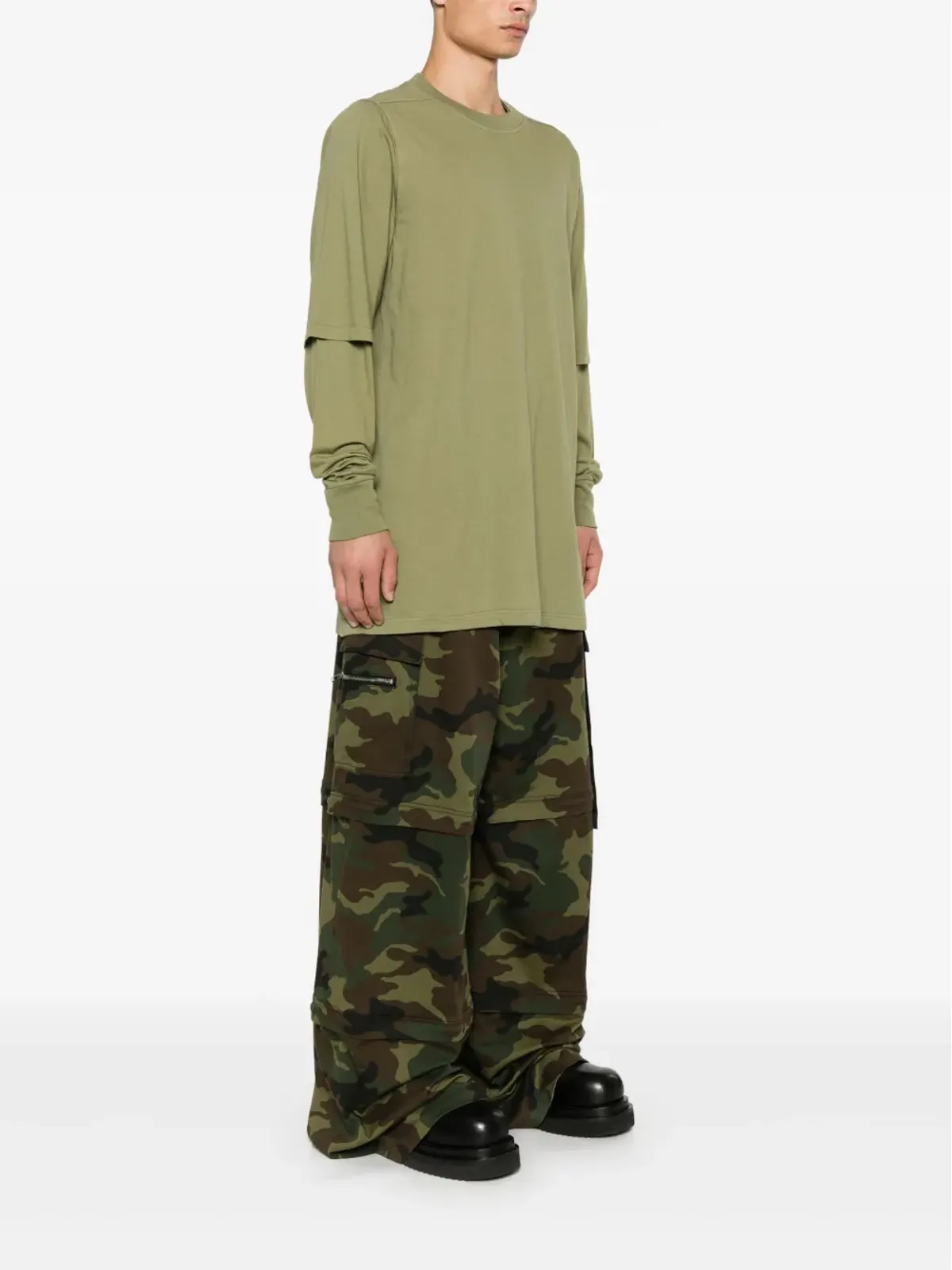 Rick Owens DRKSHDW ハスラー Tシャツ - グリーン - 画像3
