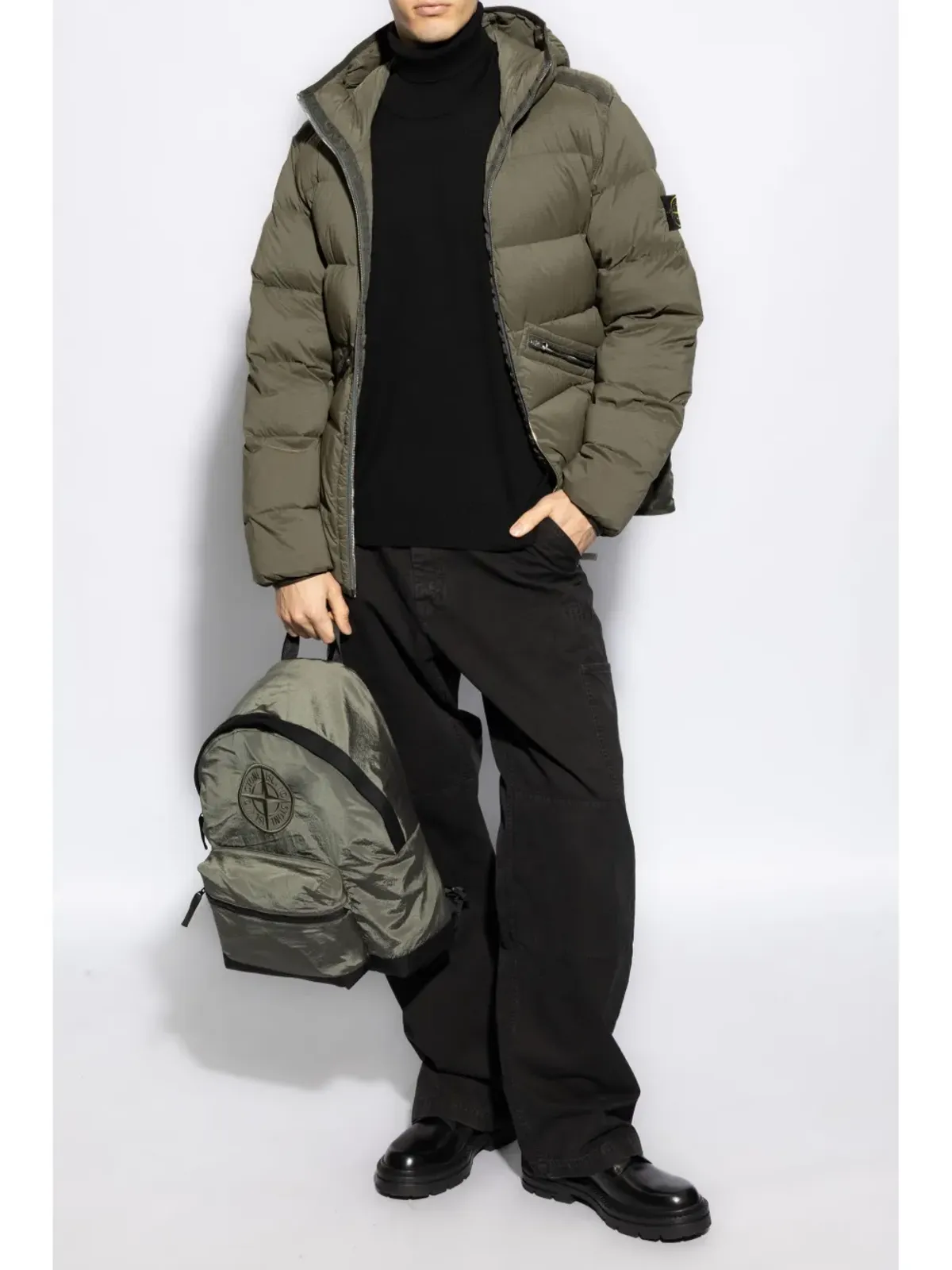Stone Island コンパスパッチ ウール ニットセーター - 画像2