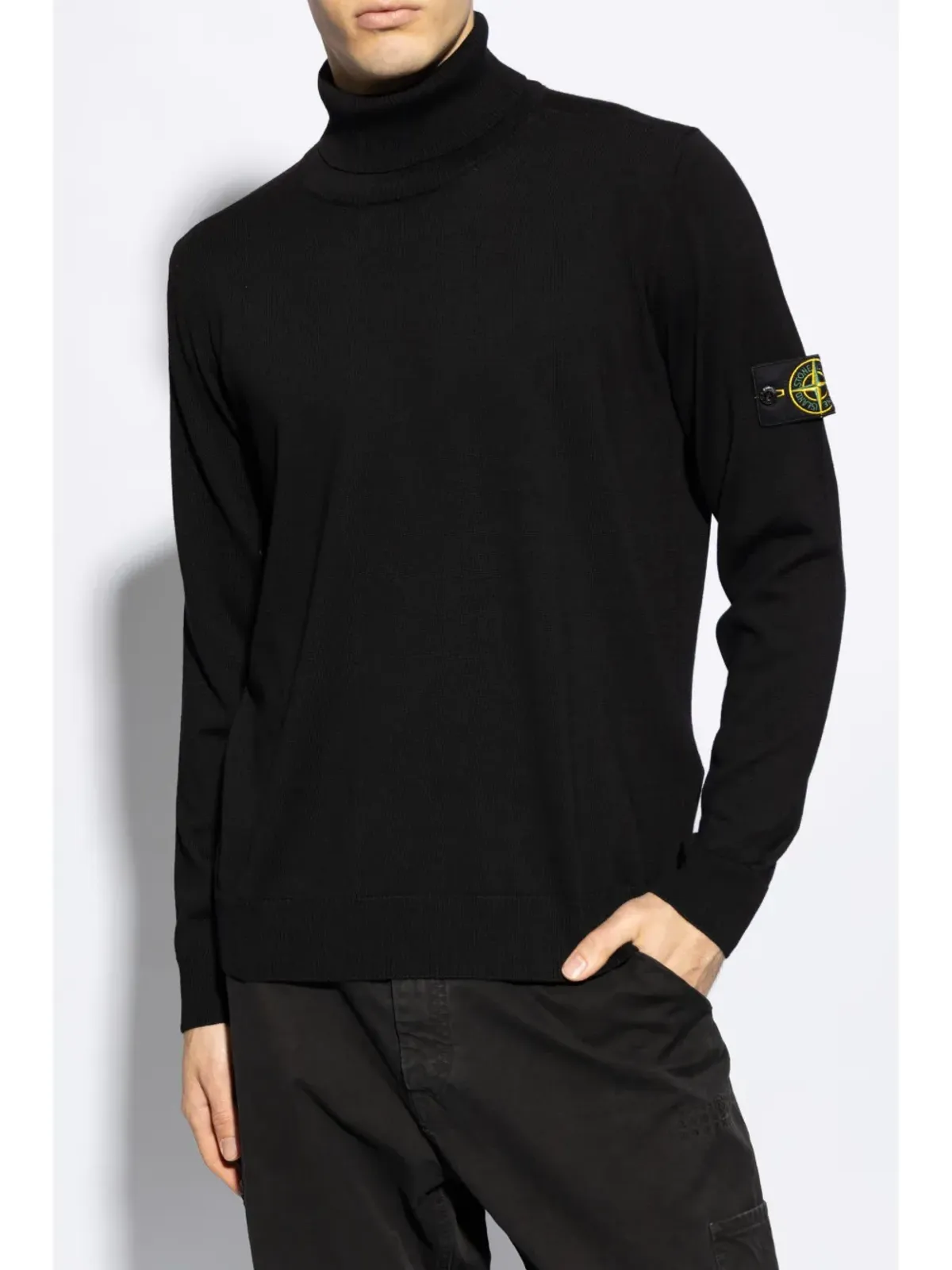 Stone Island コンパスパッチ ウール ニットセーター - 画像3