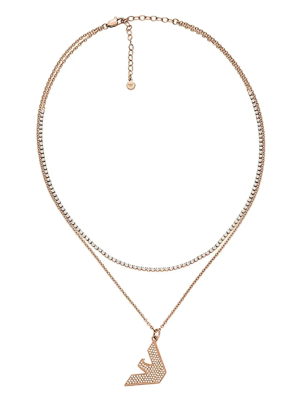 Emporio Armani ロゴチャーム ネックレス - ピンク - 画像1