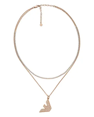 Emporio Armani ロゴチャーム ネックレス - ピンク - サムネイル1