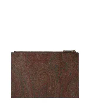 ETRO ロゴ刺繍クラッチバッグ - ブラウン - サムネイル2