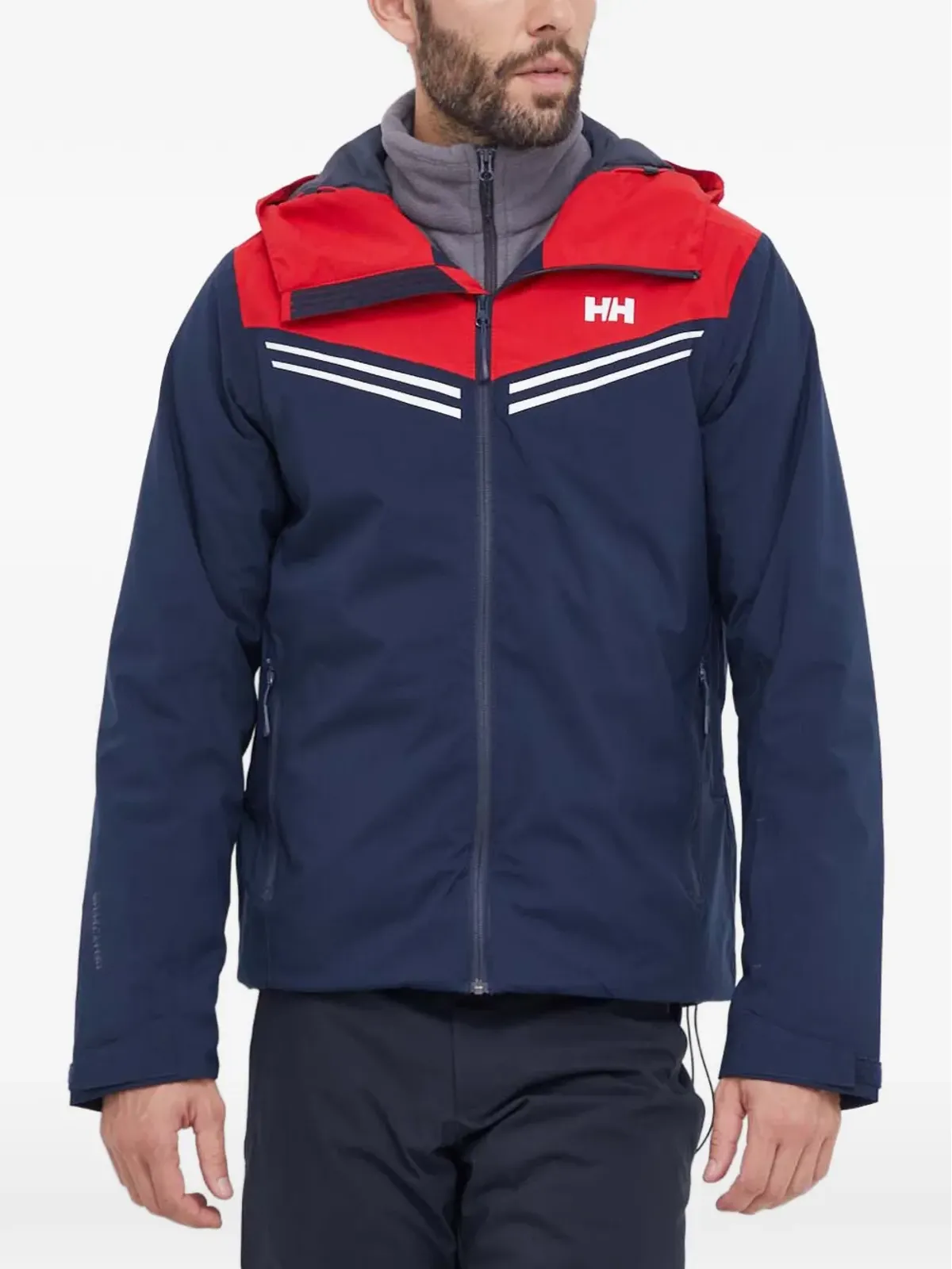 Helly Hansen フード付きストライプスキージャケット - 画像1