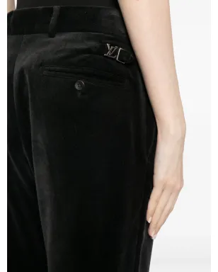 Louis Vuitton ビンテージ 1990-2000年代 テーパードベルベットパンツ - ブラック - サムネイル5