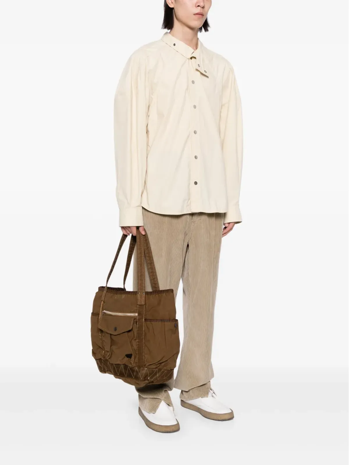 Porter-Yoshida & Co. Crag panelled tote bag - Brown - 画像2
