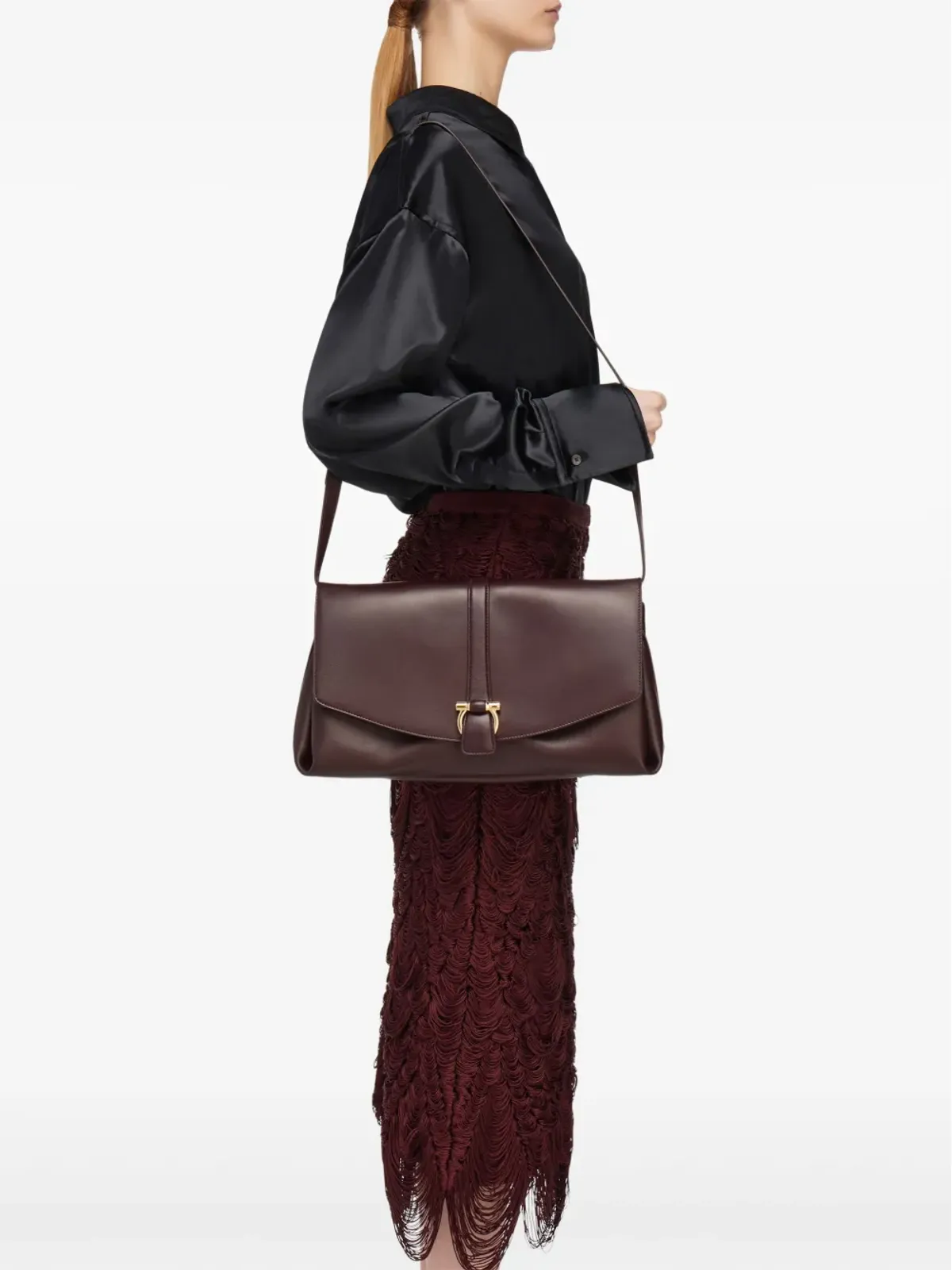 Ferragamo 大型フロントフラップショルダーバッグ - 画像3
