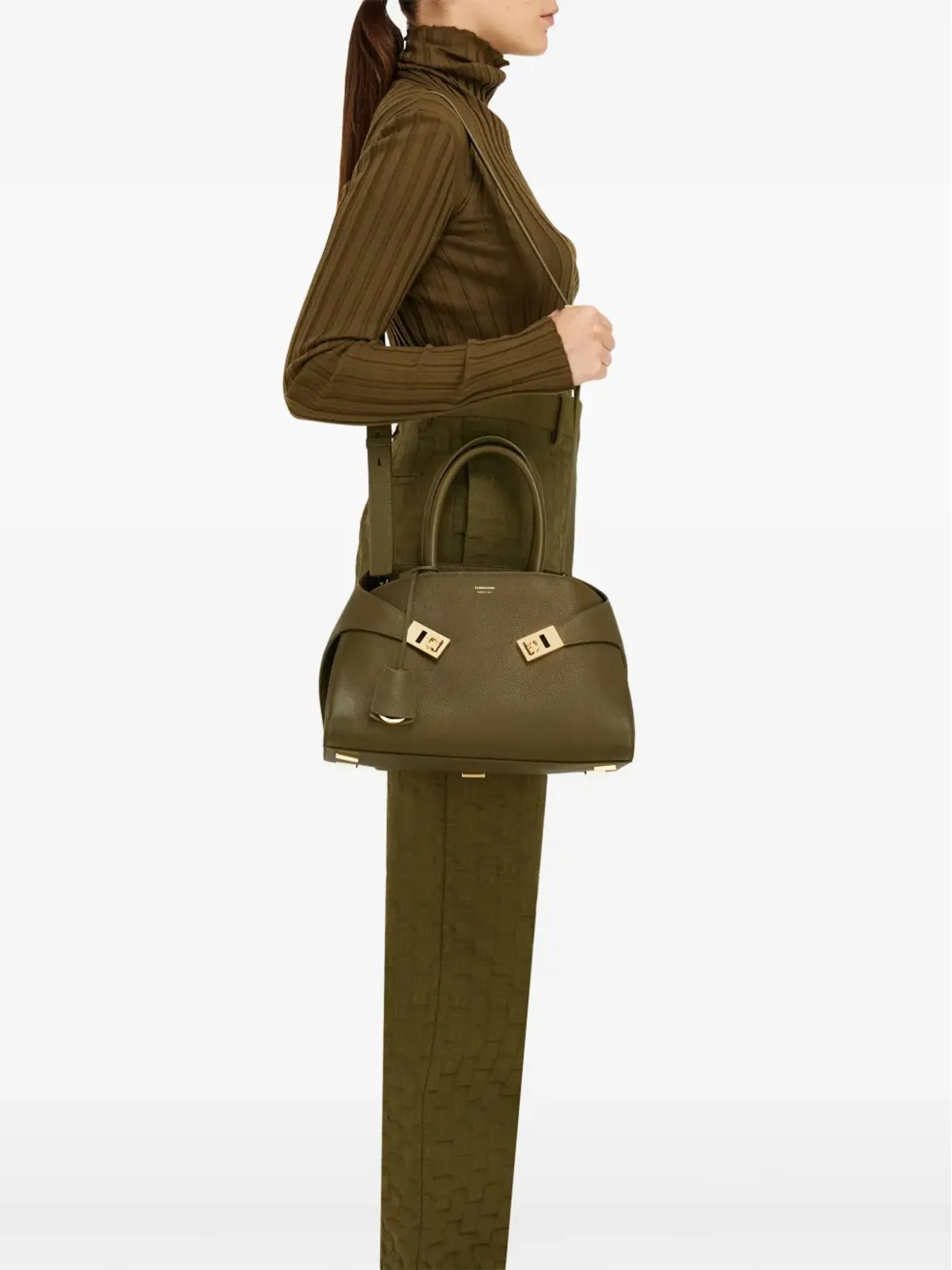 Ferragamo 小さめ Hug ハンドバッグ - グリーン - 画像3