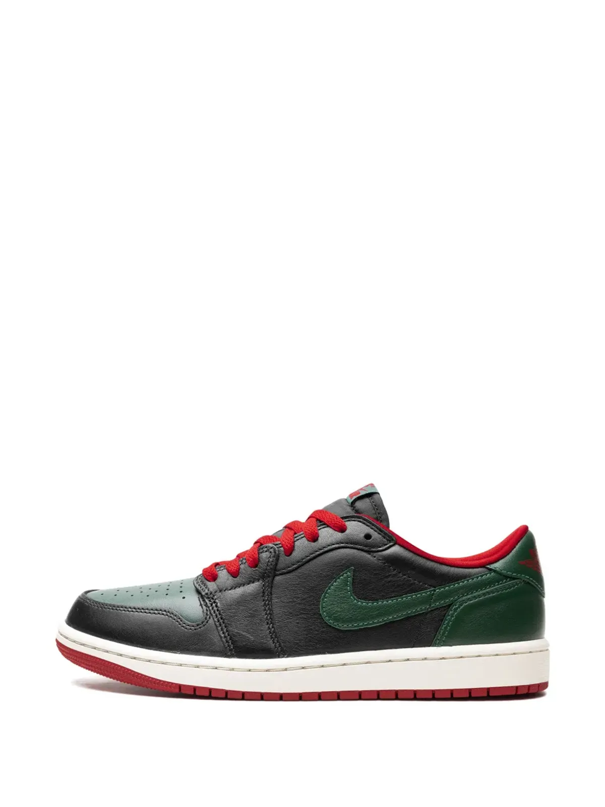 Jordan ジョーダン 1 レトロ ローOG「ブラック/ゴージグリーン」スニーカー - 画像5