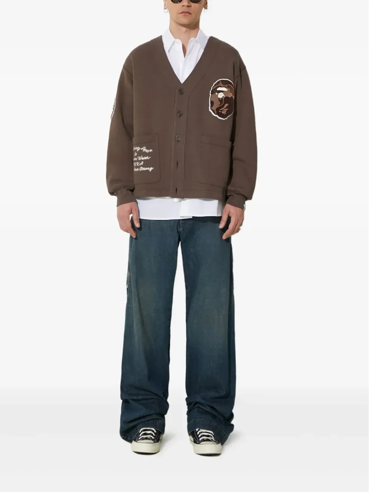 A BATHING APE® コレッジバッジ ボタン付きカーディガン - 画像2