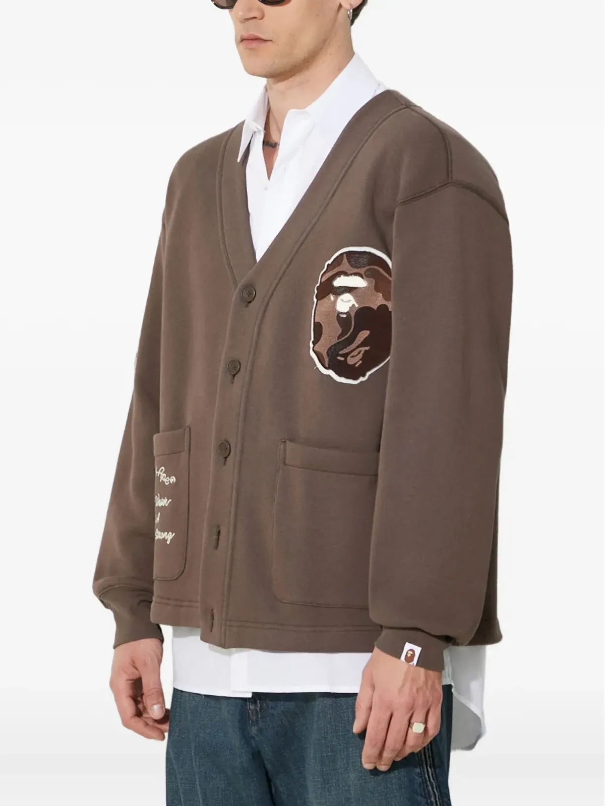 A BATHING APE® コレッジバッジ ボタン付きカーディガン - 画像3