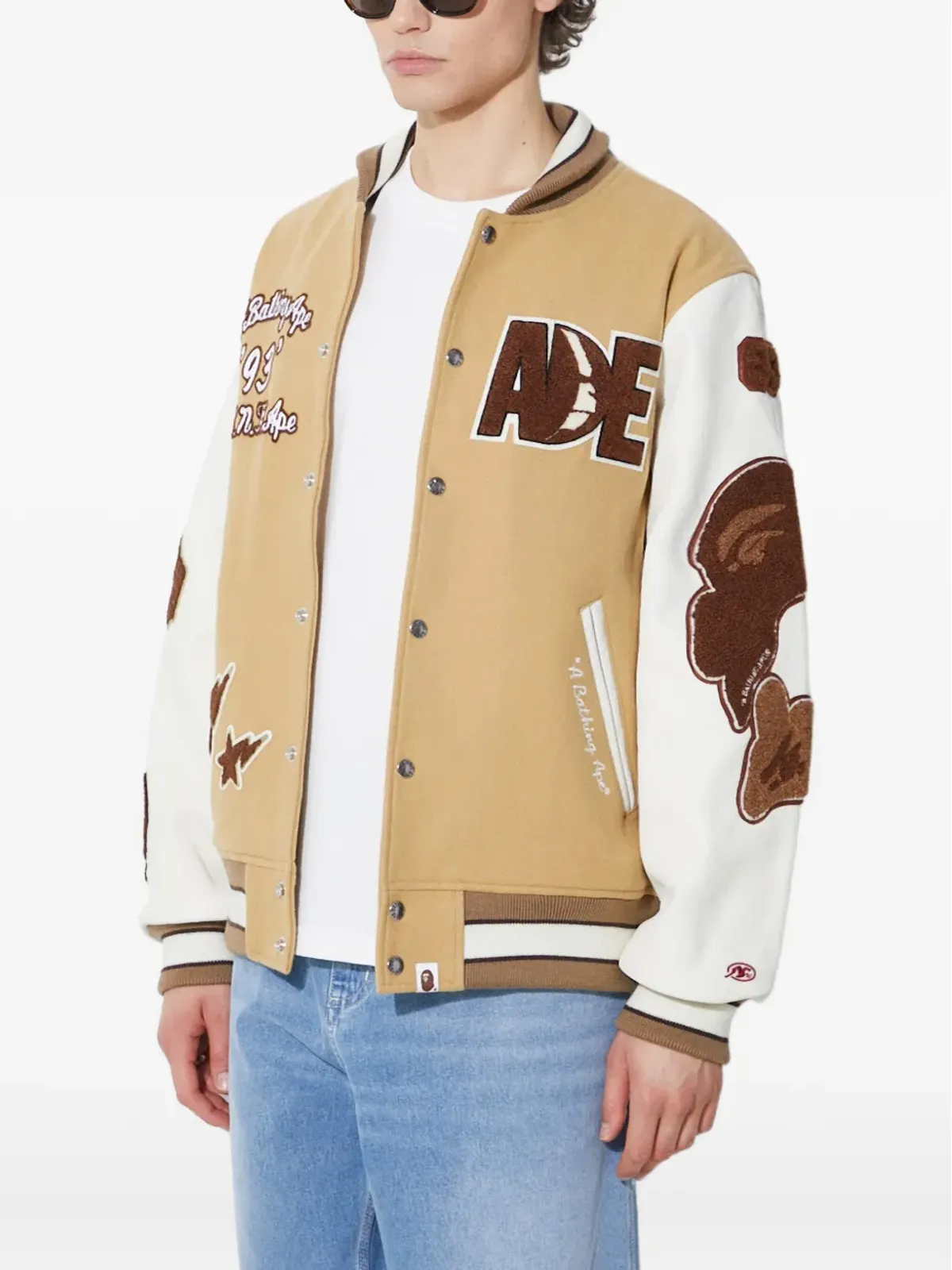 A BATHING APE® アップリケ付き バーシティジャケット - 画像3