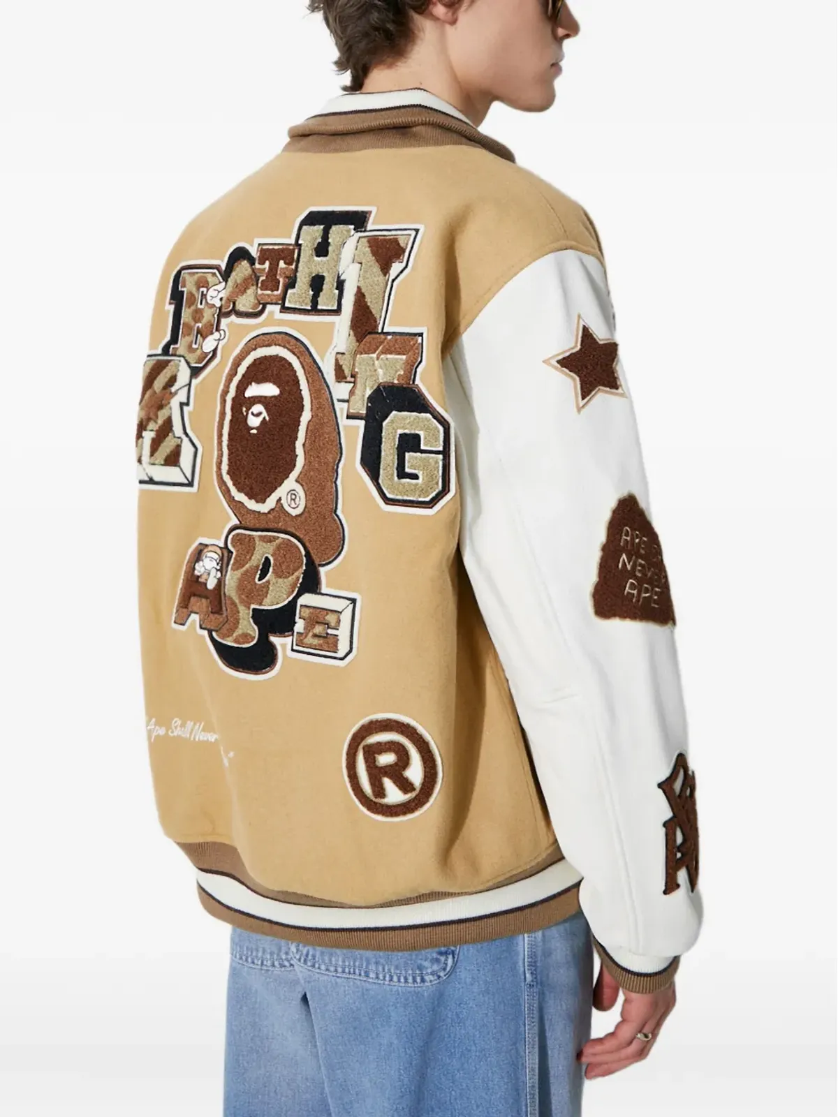 A BATHING APE® アップリケ付き バーシティジャケット - 画像4